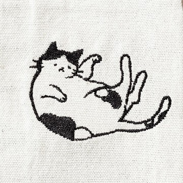 【加購刺繡】招き猫ですか/懶洋洋招財貓 | 公版電繡圖案