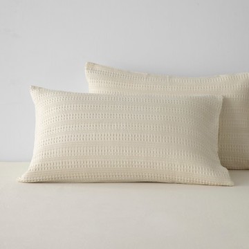 艾禮思300織華夫格純棉枕套2入 月牙白