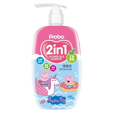 Probo 博寶兒 植萃洗髮沐浴露 2合1 艾草香氛 溫和低敏配方  500ml  1瓶