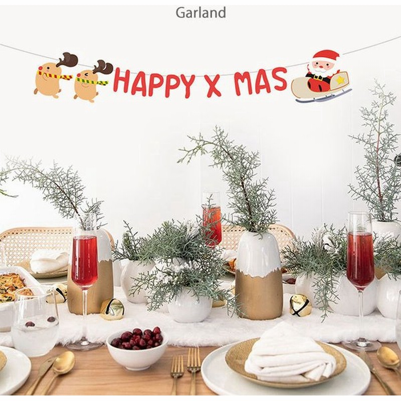 クリスマス 飾り ガーランド レターバナー Happy Xmas アルファベットガーランド 紙製 パーティー雑貨 飾り付け パーティー デコレーション アレンジ用 飾り付 通販 Lineポイント最大get Lineショッピング