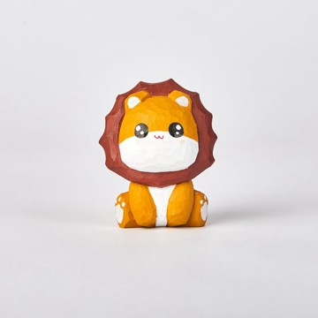 Lale 大眼睛毛髮蓬鬆的小獅子木雕