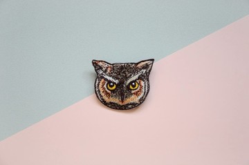 動物刺繡 別針/胸針-貓頭鷹 春天穿搭小物 實用配件禮物