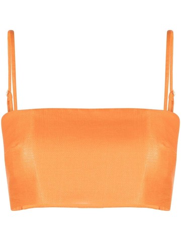 Cult Gaia - Tereza cropped top - women - Cotton/Polyamide/Viscose/Cotton - 2 - Orange