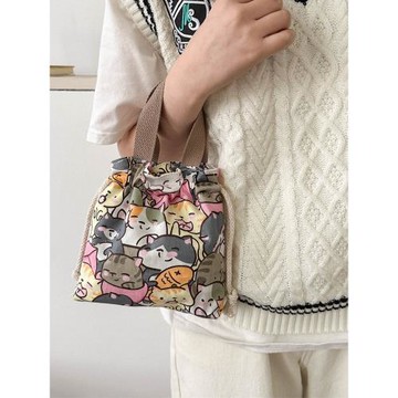 手工布藝包手提包女小布包手機零錢輕便上班小拎包遛彎小包帆布袋