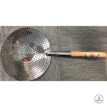 白鐵飯笠【大正餐具批發】不銹鋼木柄油漏 ST 木柄油漏 撈網 油炸網 港式酥殼 濾網 飯離 網杓