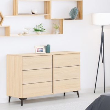 文創集 良品4尺六抽斗櫃-119x42x79cm免組