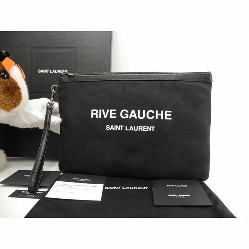 サンローラン クラッチバッグ リヴゴーシュ 迷彩デニム黒白 YSL 未使用 サンローラン クラッチバッグ リヴゴーシュ 迷彩デニム黒白 YSL 未使用