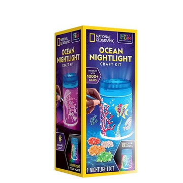 NATIONAL GEOGRAPHIC國家地理 繽紛海洋奇幻夜燈手作套組(塑膠、樹脂、紙/多色/14x14x31cm)
