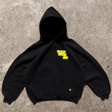 美式休閑復古阿美咔嘰寬松寶藍色衛衣寬松大碼高級感設計師款潮牌