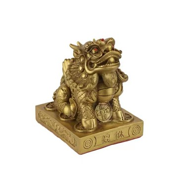 福善緣純銅貔貅擺件一對公母貔貅黃銅鑄造皮丘家居客廳店鋪裝飾品