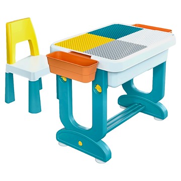 成長積木畫板桌椅組 多功能兒童學習桌 益智玩具  1組