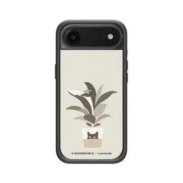 iPhone Air Mod NX -邊框背蓋組合 (相機按鈕) 黑 - ilovedoodle (Lim Heng Swee) - Cat and Plant - 鯨魚在哪裏