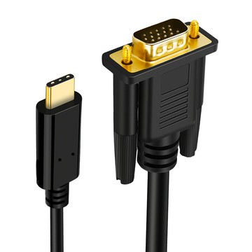 Neon 台灣霓虹 Type-C 轉 VGA 轉接線 1080P 高清 鍍金接頭 約1.8米長  ECV1  1個