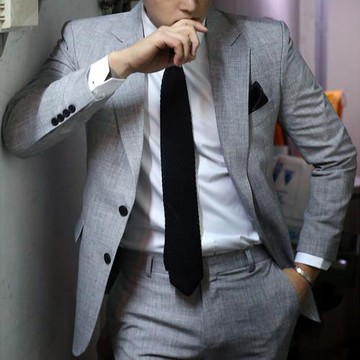 春秋款韓國男裝高級灰色修身西服套裝男士商務休閑西裝套裝SET613