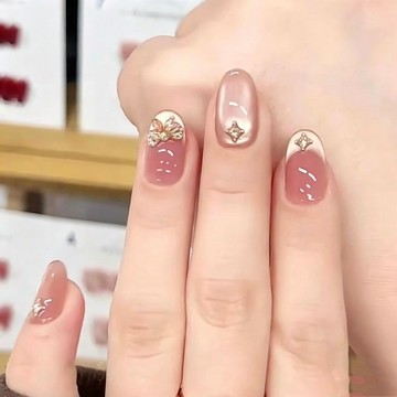🌸好看美甲🌸【夢蝶】純手工鎏金貓眼穿戴甲短款蝴蝶鑽顯白高階美甲簡約指甲貼