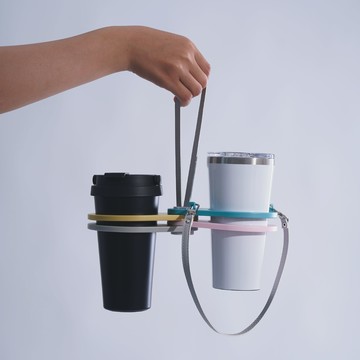 JY｜多功能水滴杯架｜一次提取4杯飲料｜2入組