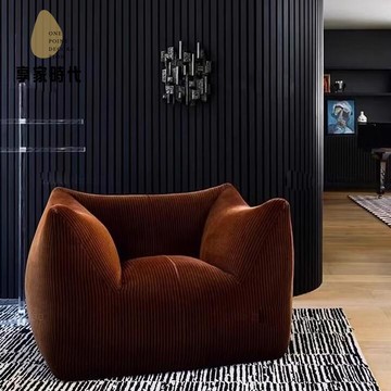 免運 北歐輕奢單人沙發 網紅款弧形陽臺休閑椅 售樓處會客休閑設計師單椅xj12225