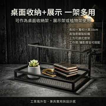 【 SHAONIANNA.TW 】桌上置物架｜桌架・桌面擺放架・植物架｜菱格網多功能鐵架 桌上多功能收納鐵架附可調燈架