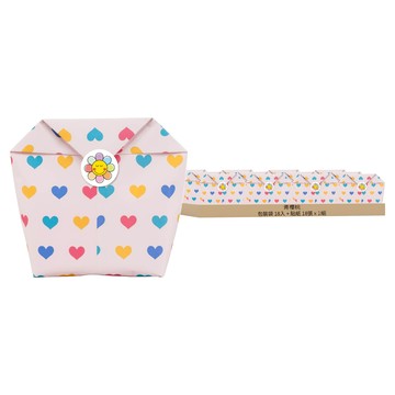 青櫻桃 愛心禮物包裝袋 18入 + 貼紙 18張 套組  1組  多色