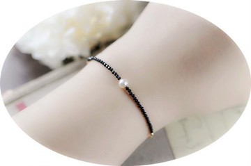 事業運．成功運．才能開花：黑碧璽與淡水珍珠手鍊