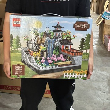台灣出貨🔥 古風積木 擺件 diy生日禮物 微顆粒拼插6歲+動物園拼裝積木古風建築模型培訓機構大禮盒裝玩具