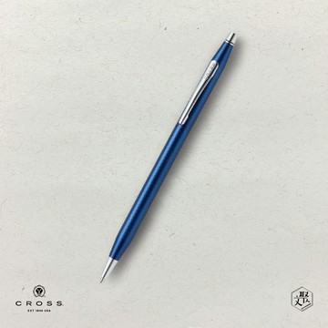 【CROSS】經典世紀 半透鈷藍色鑽石圖騰原子筆(原廠正貨)