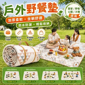 新升級沙灘墊【台灣出貨💥免運費】露營墊 郊遊墊 可折疊便攜 防潮防水 加厚耐磨 大尺寸地墊 家庭聚會 草地野餐 戶外墊