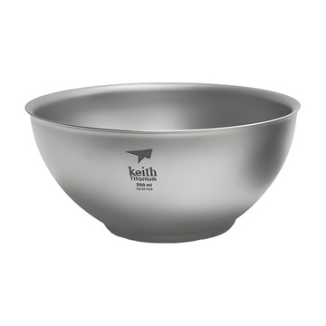 Keith Titanium鎧斯 純鈦輕量環保雙層碗 250ml  鈦色  2個