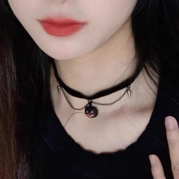 🔥3件8折🍊台北出貨🍊可開發票 萬聖節項圈南瓜燈暗黑朋克頸帶頸鍊choker鎖骨鏈小衆設計復古新品