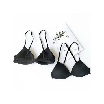 (免運)法式性感無痕美背掛脖三角杯內衣女無鋼圈薄款細肩帶小胸文胸夏季