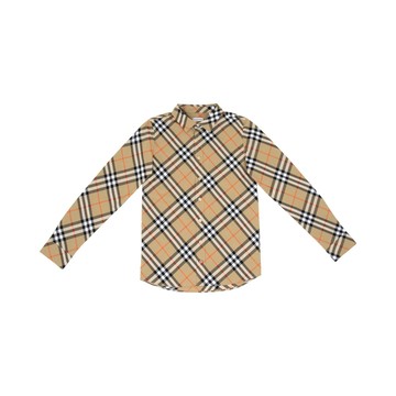 BURBERRY Kids 格紋棉質長袖襯衫