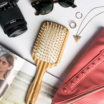 美國 Olivia Garden HH4離子按摩梳 100%竹木 頭皮按摩