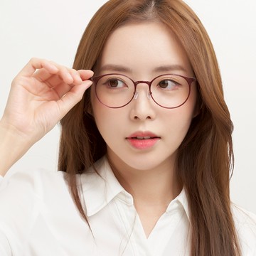 看店 烏爾特姆 圓形 基本款 抗藍光 膠框眼鏡 LU0008  紅色  均碼