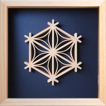 Kumiko Niche Frame 景泰藍圖案 22 X 22 厘米