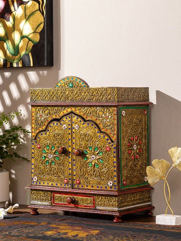 公司貨 免運 超低價 泰式化妝品桌面收納盒臥室梳妝臺收納櫃復古木質護膚品化妝收納箱 快速發貨