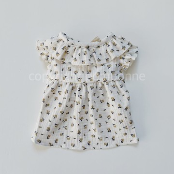 狗狗衣服/褶邊縐紗襯衫_小花