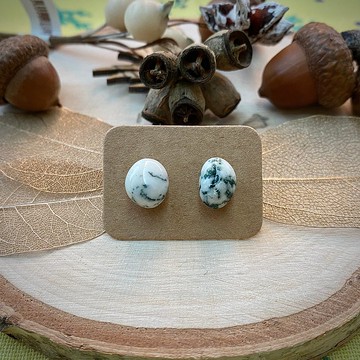 石光-天然礦石耳環-水草瑪瑙04