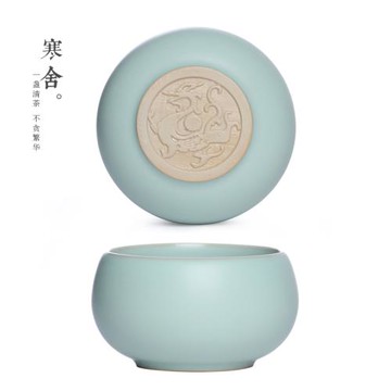 主人杯汝窯茶具品茶杯坐禪杯 功夫茶具汝瓷開片品茗杯禪意杯單杯