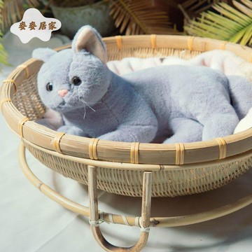 竹制品夏天涼窩四季通用藤編別墅網紅幼貓咪寵物貓窩竹編雙層[PP0530051]