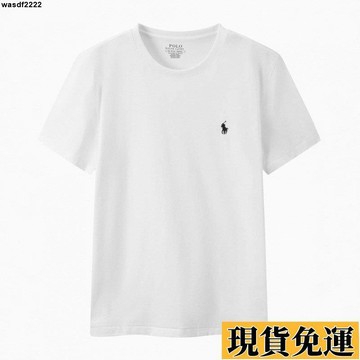 🌸台灣發出🌸 【設計Tee】新款RL短袖夏季純棉圓領修身短袖百搭純色簡約刺繡POLO小馬標T恤 O32P