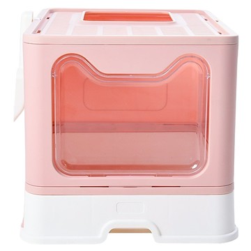 skylife 0199 側門摺疊貓砂盆 PET+PP材質  49 x 40 x 40cm  紅色  1個