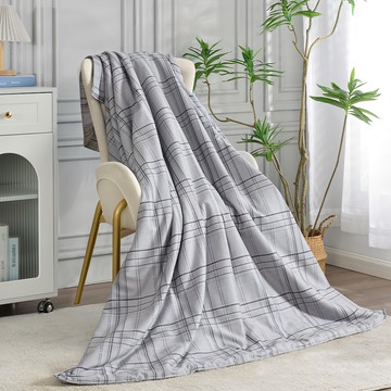 FOCA 100%精梳純棉鋪棉四季涼被  格林頓 灰色  195 x 150cm