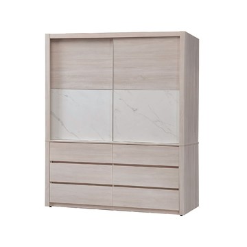 ASSARI-5尺瓦多推門衣櫃(寬152x深60x高198cm)