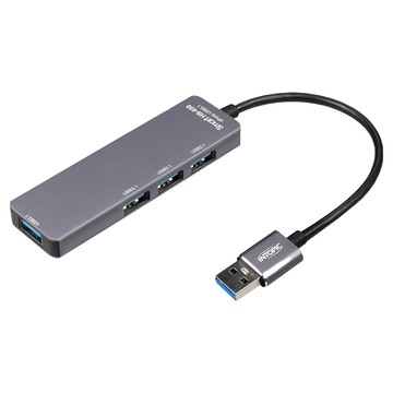 INTOPIC 廣鼎 USB3.1 高速集線器 4Port 傳輸協定 5Gbps 9.9mm厚度  銀色  1條