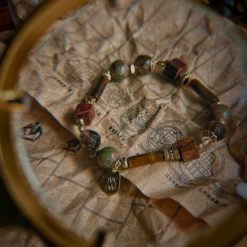 【旅行祭】輝煌高棉王朝 // C1620花綠石畢卡索石黃虎眼手鍊