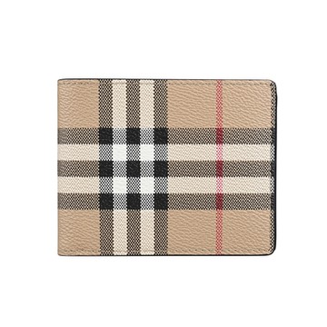 BURBERRY 巴寶莉  Vintage經典格紋6卡對折短夾(米)