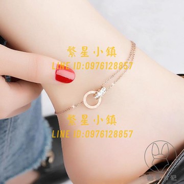 18K腳鏈女鈦鋼腳鏈子個性時尚轉運百搭性感不掉色【繁星小鎮】