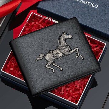 英皇保羅男士錢包真皮短款簡約高級感長款錢包男款正品軟卡包