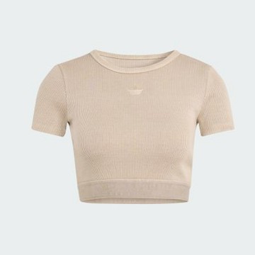 Adidas 愛迪達 Ess Wash T KG3606 女 T恤 運動上衣 休閒短袖 淺棕 亞版 短版