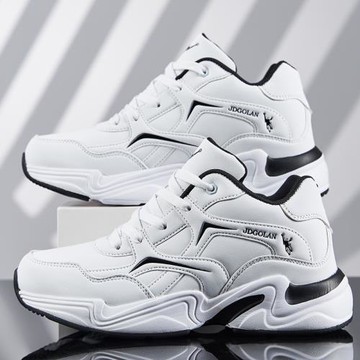 正品喬丹格蘭冬季男鞋大碼鞋防水皮面高幫鞋運動休閑保暖加絨棉鞋